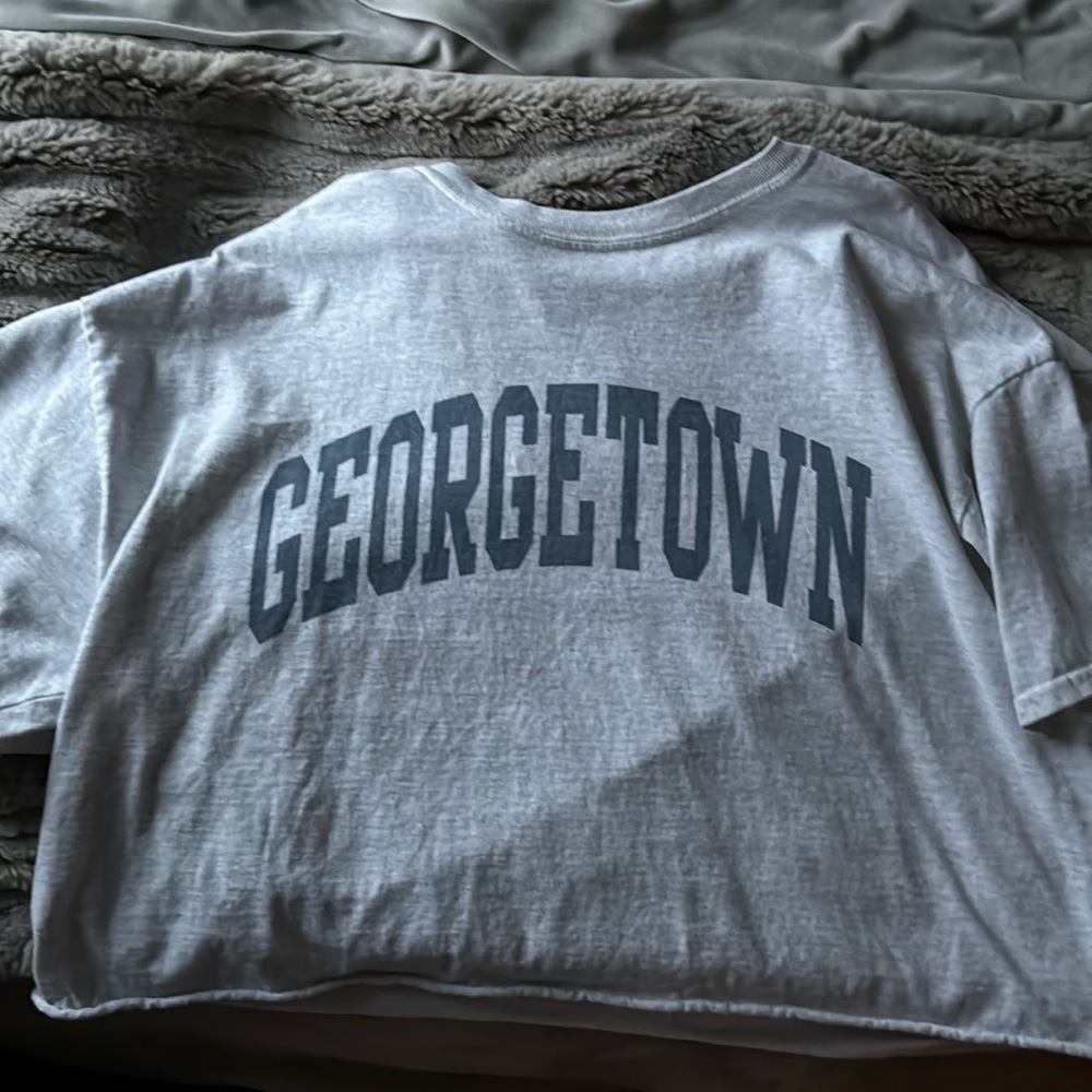 Grey and blue PacSun cropped tee medium